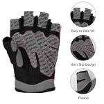 KorhLeoh Workout Gloves for Men Women Fingerless Exercise Gloves with Anti-Slip Palm for Cycling Weightlifting Climbing