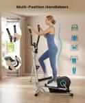 Dripex Elliptical Exercise Machine, Hyper-Quiet Magnetic Elliptical Machine for Home, 8-Level Resistance Elliptical Training Machines with 6KG Flywheel, Pulse Sensor & LCD Monitor (Blue)
