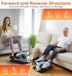 Under Desk Elliptical Machine, Ellipse Leg Exerciser with 15 Adjustable Speeds, Electric Seated Pedal Exerciser Leg Exerciser While Sitting for Seniors with LED Monitor Touch Remote Controls for Home