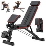 JaxShark Adjustable Weight Bench, Foldable Workout Bench Press, 800LBS Weight Benches for Home Gym, Workout Equipment with Preacher Curl & Leg Extension, Incline Decline Flat Bench for Full Body Exercise & Fitness Equipment (Black)