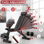 JaxShark Adjustable Weight Bench, Foldable Workout Bench Press, 800LBS Weight Benches for Home Gym, Workout Equipment with Preacher Curl & Leg Extension, Incline Decline Flat Bench for Full Body Exercise & Fitness Equipment (Black)