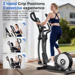 pooboo Elliptical Machine, Elliptical Exercise Machine with 16-Level Resistance&Hyper-Quiet Magnetic Driving System, Elliptical Machine for Home with LCD Monitor&17IN Stride, 350LBS Weight Capacity