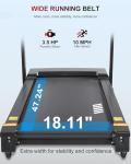 Treadmill with 15-Level Auto Incline, 47"x18" Wide Running Belt, 10 MPH, 3.5 HP Brushless Incline Treadmill for Home, 350 LB Capacity, Shock Absorption, Bluetooth Speaker & App