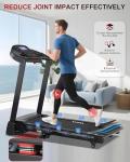 Treadmill with 15-Level Auto Incline, 47"x18" Wide Running Belt, 10 MPH, 3.5 HP Brushless Incline Treadmill for Home, 350 LB Capacity, Shock Absorption, Bluetooth Speaker & App