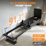 XDDIAS Pilates Reformer, 91.3" Large Reformer Equipment with Jump Board, Foldable Reformer Pilates Machine with Adjustable Resistance, Longer Slide Rails, Pilates Equipment for Home Gym