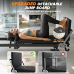 XDDIAS Pilates Reformer, 91.3" Large Reformer Equipment with Jump Board, Foldable Reformer Pilates Machine with Adjustable Resistance, Longer Slide Rails, Pilates Equipment for Home Gym