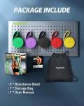 AugKnot Resistance Bands for Working Out: 5-Levels Exercise Bands Set - Pull Up Assistance Elastic Silicone - Physical Therapy/Training/Stretching- Home Gym for Women and Men