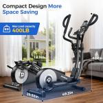 pooboo Elliptical Machine, Elliptical Exercise Machine with 16-Level Resistance&Hyper-Quiet Magnetic Driving System, Elliptical Machine for Home with LCD Monitor&17IN Stride, 350LBS Weight Capacity