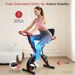 BARWING Stationary Exercise Bike for Home Workout, 5 IN 1 Foldable Indoor Cycling Bike for Seniors, 350LB Capacity, 16-Level Magnetic Resistance, Comfortable Seat Backrest