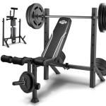 ANCHEER 900LBS Weight Bench Set with Squat Rack, Adjustable Bench Press Set with Leg Extension and Leg Curl, Flat Incline Decline Workout Bench for Home Gym Full Body Strength Training