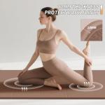 PAIDU Foldable Fitness Yoga Mat | 2/5" (10MM) Extra Thick | SGS Certified Non-Slip TPE | 76x26" Extra Long-Wide | Portable & Easy Store | for Yoga, Pilates, Home Gym & Full-Body Workouts (Brown + apricot)