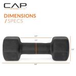 CAP Barbell 10 LB Neoprene Dumbbell Hand Weights - Pair | Black