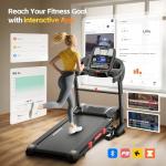 400 lbs Capacity Treadmill for Home with 15% Incline, 5.0 HP Folding Treadmill for Exercising, 0.6–10 MPH, APP Control, Shock Absorption, Quiet Running, Free Brushless Fan & Knee Support