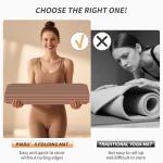 PAIDU Foldable Fitness Yoga Mat | 2/5" (10MM) Extra Thick | SGS Certified Non-Slip TPE | 76x26" Extra Long-Wide | Portable & Easy Store | for Yoga, Pilates, Home Gym & Full-Body Workouts (Brown + apricot)