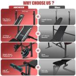 ANCHEER 900LBS Weight Bench Set with Squat Rack, Adjustable Bench Press Set with Leg Extension and Leg Curl, Flat Incline Decline Workout Bench for Home Gym Full Body Strength Training