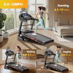 400 lbs Capacity Treadmill for Home with 15% Incline, 5.0 HP Folding Treadmill for Exercising, 0.6–10 MPH, APP Control, Shock Absorption, Quiet Running, Free Brushless Fan & Knee Support