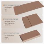 PAIDU Foldable Fitness Yoga Mat | 2/5" (10MM) Extra Thick | SGS Certified Non-Slip TPE | 76x26" Extra Long-Wide | Portable & Easy Store | for Yoga, Pilates, Home Gym & Full-Body Workouts (Brown + apricot)