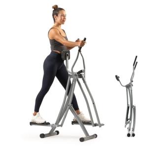 Sunny Health & Fitness Smart Air Walker Elliptical, Low-Impact 30-Inch Stride Home Glider Machine, Senior Cross Trainer for Indoor Cardio Exercise, Free SunnyFit App Bluetooth Connection- SF-E902SMART