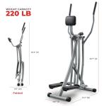 Sunny Health & Fitness Smart Air Walker Elliptical, Low-Impact 30-Inch Stride Home Glider Machine, Senior Cross Trainer for Indoor Cardio Exercise, Free SunnyFit App Bluetooth Connection- SF-E902SMART