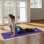 Yoga Mat - Thick Double-Sided Foam Gym and Workout Equipment - Padded Fitness Surface for Pilates with Carrying Strap by Wakeman (Purple)