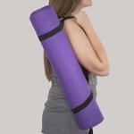 Yoga Mat - Thick Double-Sided Foam Gym and Workout Equipment - Padded Fitness Surface for Pilates with Carrying Strap by Wakeman (Purple)