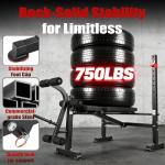 MAIDOMA 750LBS Weight Bench with Bench press rack, Adjustable Workout Bench Set with Leg Extension/Curl,Standard Bench Press Set for Home Gym Full Body Training