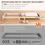 Pilates Reformer Machine, Quick-Assembly Foldable Studio Grade Pilates Equipment for Gym and Home, Oak Wood Pilates Reformer with Reformer Accessories