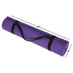 Yoga Mat - Thick Double-Sided Foam Gym and Workout Equipment - Padded Fitness Surface for Pilates with Carrying Strap by Wakeman (Purple)