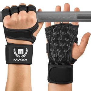 MAVA Open Gym Gloves for Women & Men | Padded Weight Lifting with Wrist Support for Comfort, Protection | Strong-Grip Fingerless Workout | Multi-Use, Anti-Sweat Gym Accessories(Black L)