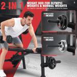 ANCHEER 900LBS Weight Bench Set with Squat Rack, Adjustable Bench Press Set with Leg Extension and Leg Curl, Flat Incline Decline Workout Bench for Home Gym Full Body Strength Training