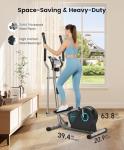 THERUN Elliptical Exercise Machine, Ultra-Quiet Elliptical Machine for Home, 6KG Flywheel Elliptical Trainer, 16 Resistance Levels Elliptical Training Machines w/Pulse Sensor, LCD Monitor (Aqua)