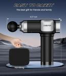 CAMEFER Massage Gun, Deep Tissue Massage Gun for Pain Relief, Handheld Electric Muscle Massager with 30 Speed Level 6 Massage Heads, Carrying Case, Ultra-Quiet Design