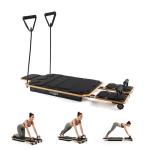 Myga Wooden Pilates Reformer,Home Pilates Machine with Adjustable Resistance and Padded Handles,Compact Durable Reformer for Core Strength, Full Body Workout,Toning and Flexibility