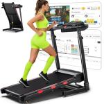 BMJX US 8.7MPH Auto Incline Treadmill for Running and Walking, 3.5HP Quiet BLDC Treadmills for Home with Double Deck Technology, 350 lbs Weight Capacity, APP, Heart Rate, Black(XL)