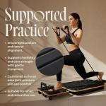 Myga Wooden Pilates Reformer,Home Pilates Machine with Adjustable Resistance and Padded Handles,Compact Durable Reformer for Core Strength, Full Body Workout,Toning and Flexibility
