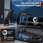 BMJX US 8.7MPH Auto Incline Treadmill for Running and Walking, 3.5HP Quiet BLDC Treadmills for Home with Double Deck Technology, 350 lbs Weight Capacity, APP, Heart Rate, Black(XL)