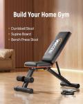 WECENI Adjustable Weight Bench,Adjustable weight bench, Multi-Functional Foldable workout Bench Press with 660 LBS Capacity, Strength Training Equipment gym for Home, Full heavy duty fitness bench gym at home.