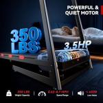 BMJX US 8.7MPH Auto Incline Treadmill for Running and Walking, 3.5HP Quiet BLDC Treadmills for Home with Double Deck Technology, 350 lbs Weight Capacity, APP, Heart Rate, Black(XL)