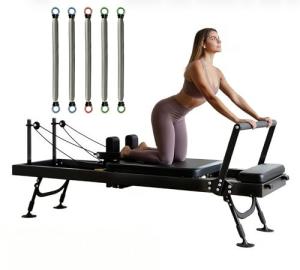 TANTISY Professional Pilates Reformers,Foldable Pilates Reformer Machine,Dual Resistance & Springs & Cords for Advanced & Beginners Users , Up to 400 lbs Weight Capacity