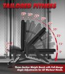 RITFIT Adjustable Weight Bench with Multiple Back Positions for Full Body Workouts, Incline, Decline, and Flat Settings for Home Gym Strength Training, 1300LB Capacity