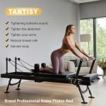 TANTISY Professional Pilates Reformers,Foldable Pilates Reformer Machine,Dual Resistance & Springs & Cords for Advanced & Beginners Users , Up to 400 lbs Weight Capacity