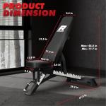 RITFIT Adjustable Weight Bench with Multiple Back Positions for Full Body Workouts, Incline, Decline, and Flat Settings for Home Gym Strength Training, 1300LB Capacity