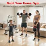Adjustable Dumbbell Set, 10/20/30/45/70/90lbs, 5 in 1 Multi-Function Dumbbells Set Converts to Barbell & Kettlebell, Weight Set for Home Gym Workout, Suitable for Men/Women Strength Training