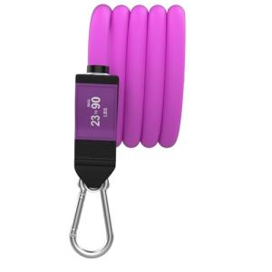 Bodylastics Stackable Resistance Band with Patented Snap Reduction Tech - Single Purple Exercise Band, Heavy Duty Malaysian Latex, Iron Clips, 23lb to 90lb (Max)