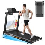 JAGJOG Treadmill for Home with 15% Auto Incline, 3.5HP Quiet Foldable Treadmill, 12 HIIT Programs, 14.96" Wide LED Touchscreen, Smart App & Heart Rate, 300 LBS Capacity, Fully Assembly（Black