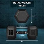Yes4All Hex Dumbbell Rubber Grip - Premium heavy weight Dumbbell - 45lbs