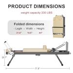 Casaphoria 78'' Pilates Equipment Set, Portable Pilates Reformer with Dual Resistance, Foldable Pilates Machine for Home Use, Supports Up to 330 lbs(Beige)