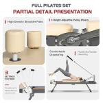 Casaphoria 78'' Pilates Equipment Set, Portable Pilates Reformer with Dual Resistance, Foldable Pilates Machine for Home Use, Supports Up to 330 lbs(Beige)