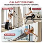 Casaphoria 78'' Pilates Equipment Set, Portable Pilates Reformer with Dual Resistance, Foldable Pilates Machine for Home Use, Supports Up to 330 lbs(Beige)