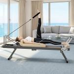 Casaphoria 78'' Pilates Equipment Set, Portable Pilates Reformer with Dual Resistance, Foldable Pilates Machine for Home Use, Supports Up to 330 lbs(Beige)